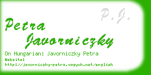 petra javorniczky business card
